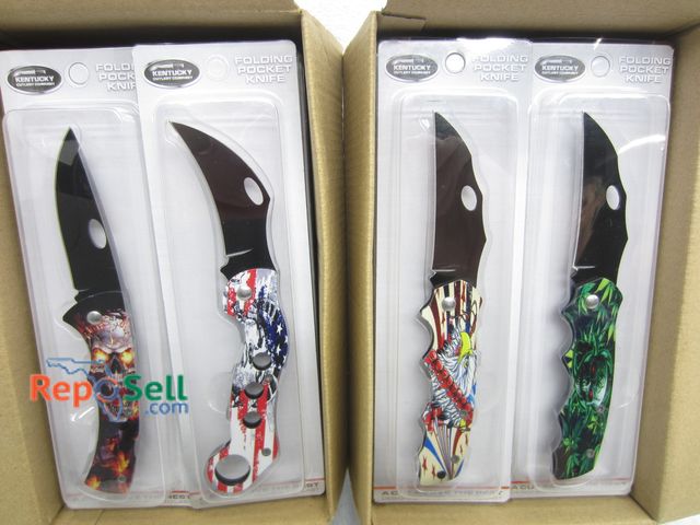 Lot 31-2291 - (24) New 6" Folding Knives w/Cool Graphics