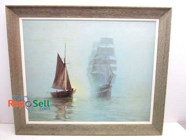 Lot 31-5114 - Framed Artwork Signed by Montague Dawson 35" x 29" - Appears Original Oil