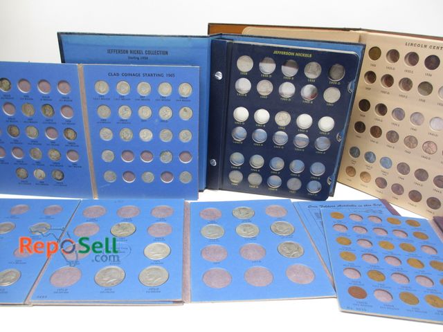 Lot 31-6010 - (6) Coin Booklets (all partial): Jefferson Nickels, Kennedy Half's, Roosevelt Dimes, Lincoln Pennies...