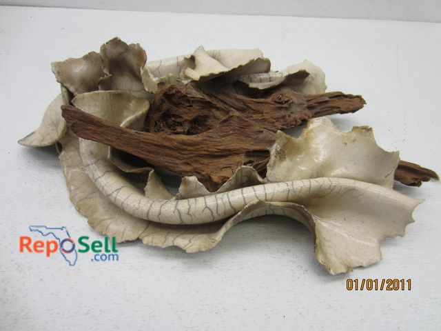 Lot 31-5168 - Wood &amp; Fired Ceramic Delicate Art Wall Décor, 16" tall