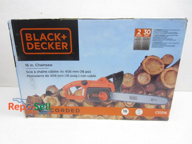 Lot 31-2089 - Black &amp; Decker 16" Corded Chainsaw #CS1216 - Some Box Damage