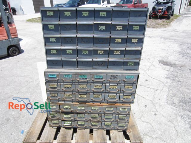 Lot 31-5205 - Metal Organizer Cabinet (3 Pieces) with Contents - 34"W x 48"H x 17D