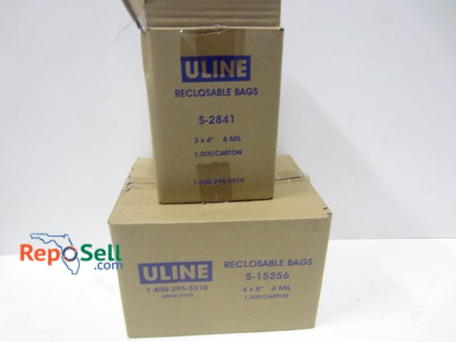 Lot 31-8124 - U Line Clear Bags (approx 2000) 6 mil: Box of 3" x 4" &amp; 4" x 8"