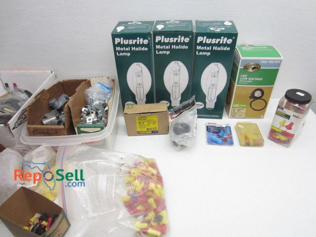 Lot 31-6438 - Electrical Hardware Lot: Lamps, Connectors, Fasteners, Etc.