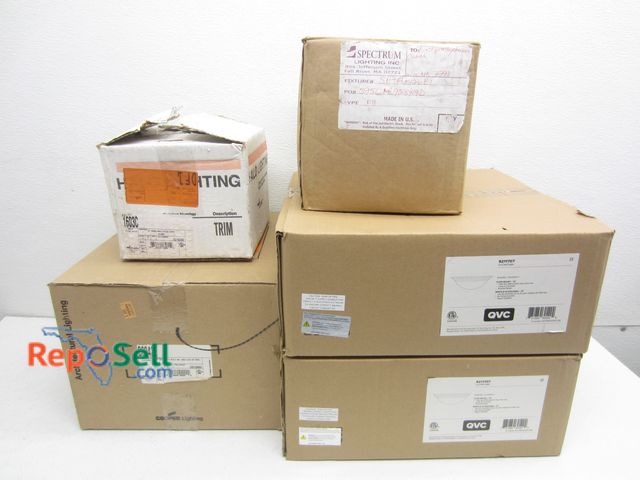 Lot 31-8540 - (5) Ceiling Light Fixtures: (2) 14" Flush Mount, 6" Open Cone etc - All Appear New