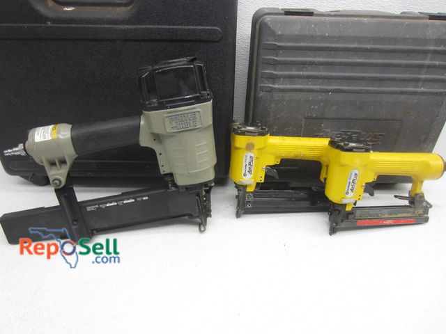 Lot 31-3552 - (3) Pneumatic Staplers With (2) Cases: Porter Cable 16 Gauge And (2) Air Plus #690102 And #690101