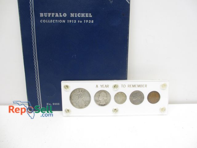 Lot 31-9035 - 1939 Coin Collection 90% Silver Set, (25) Buffalo Nickels, 1912D V Nickel