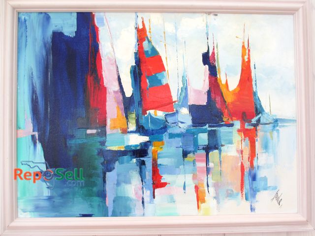 Lot 31-1078 - Framed Original Ship Art by Jade, 22x30" (#14)