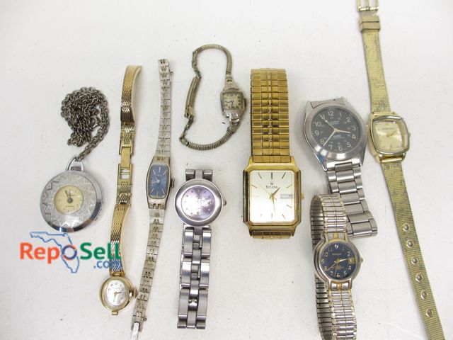 Lot 31-1023 - (9) Watches for Repair: Bulova, Timber Creek, Sharp, etc.