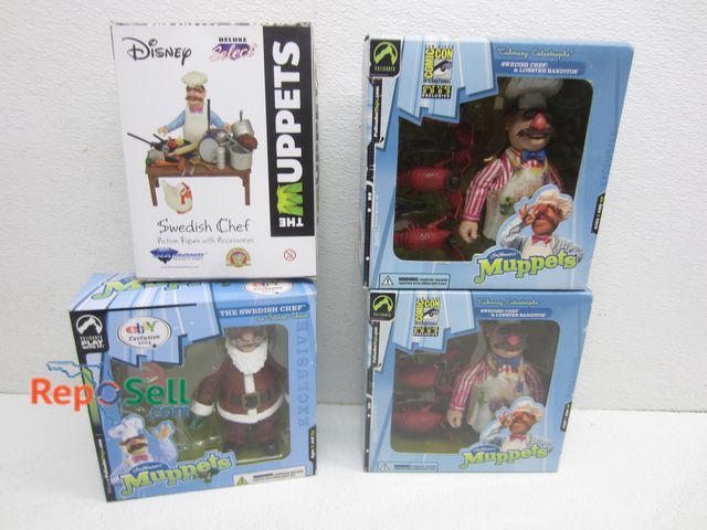 Lot 31-3570 - (4) Swedish Chef Collectables: Santa, Action Figure And (2) With Lobster Banditos - All Appear New
