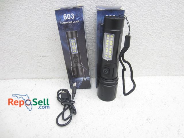 Lot 31-7043 - (2) New Rechargeable Flashlights With 6 Modes
