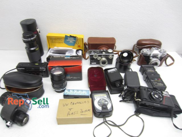 Lot 31-3321 - Lot of Vintage Cameras: Argus, Tamron, Zeiss, Nikon, Kodak