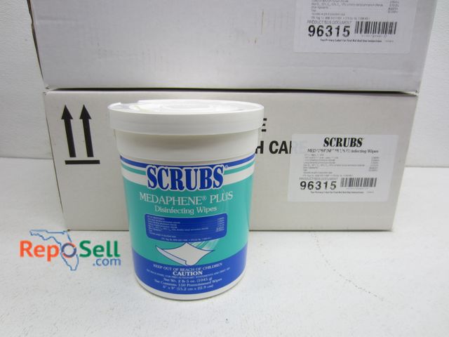 Lot 31-3379 - (12) Disinfecting Wipes Large 6x9 Scrubs 96315 - (2) Cases