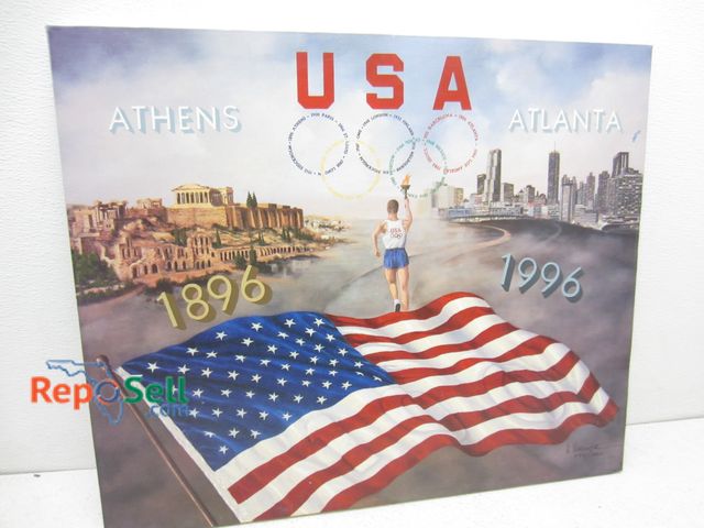 Lot 31-6320 - Stretched Giclee By Hargrove 494/1000 1896-1996 Olympics 24"x20"