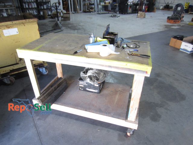 Lot 31-8208 - Rolling Shop Table (no contents)  60" L x 30" W x 40" H
