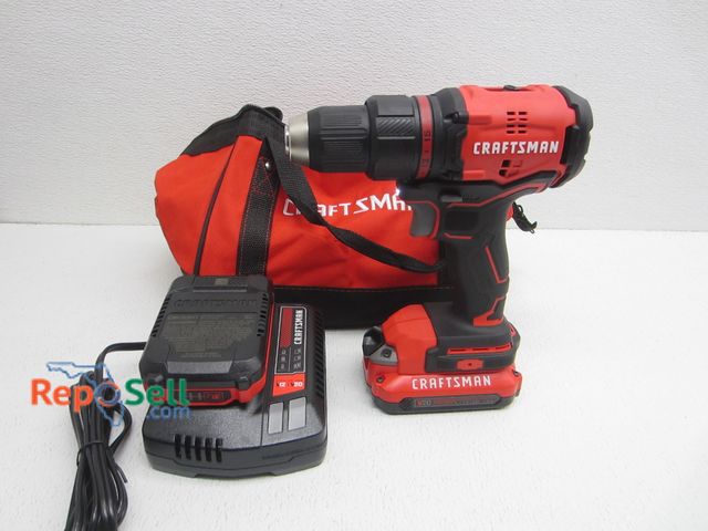 Lot 31-2220 - New Craftsman 20V Drill CMCD710 with (2) Batteries, Charger, Bag - Powers On