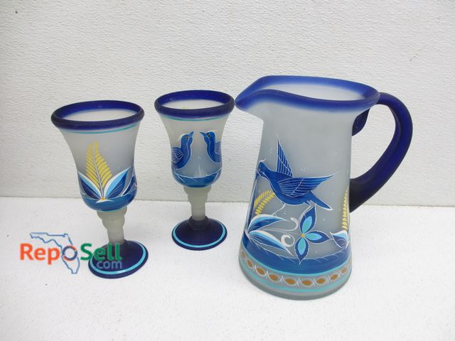 Lot 31-8080 - (13)pc Glass Set from Mexico