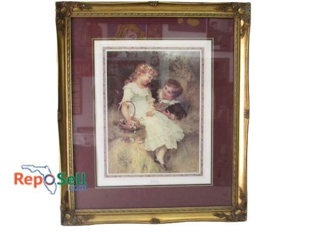 Lot 31-1054 - Framed Sweethearts Print by Frederick Morgan; 25" x 29"