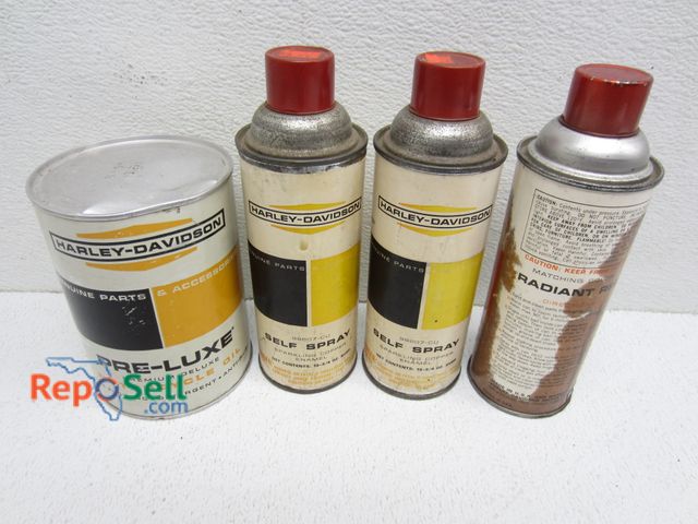 Lot 31-5483 - (1) Harley Davidson Oil Can - Unopened, (3) Harley Davidson Spray Paints - Used