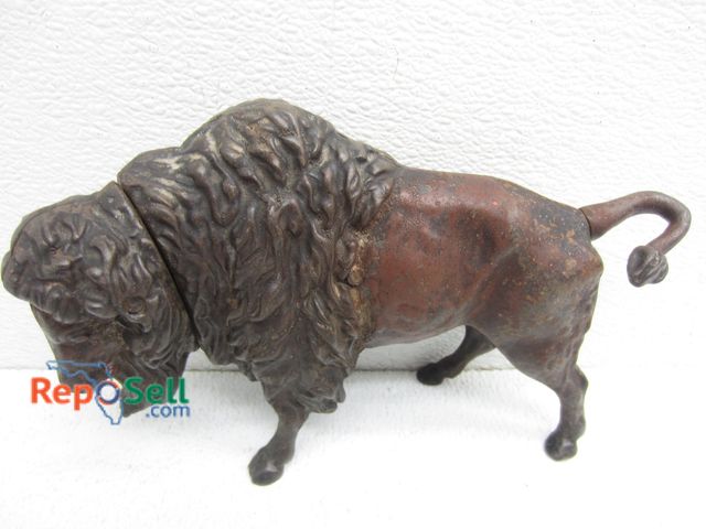 Lot 31-5250 - Bronze Bison Bank - One leg missing