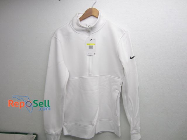 Lot 31-5180 - (12) Mens White Nike Fleece 1/4 Zips, Size Sm. - All New w/Tags