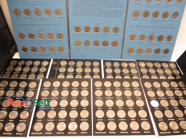 Lot 31-5026 - Quarter Collection: (4) Complete 50 State Booklets, (3) Booklets Missing 7 Coins Total and 1999-2003...