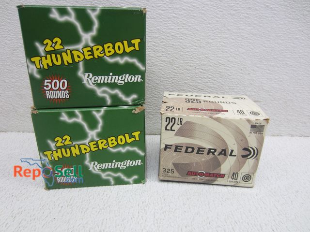 Lot 31-1224 - (1,325) Total Rds of 22 Cal/40 Grain Long Rifle Ammo: Remington &amp; Federal