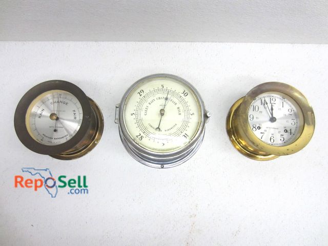 Lot 31-9157 - Seth Thomas Barometer And Brass Clock, Swift Barometer - Untested