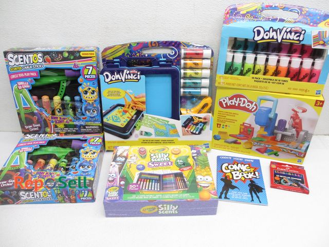 Lot 31-7596 - Kids Art/Crafts: Scented Chalk Sticks, Playdoh Sets, etc.