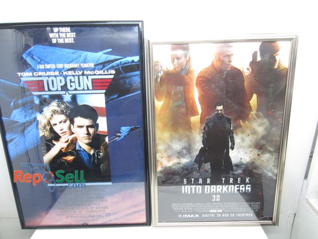 Lot 31-1300 - (2) Framed Movie Posters, Star Trek &amp; Top Gun - Star Trek Frame Needs Repair, Largest is 28"x41