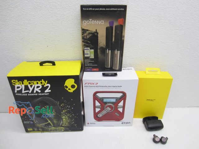 Lot 31-5442 - Electronics Lot: Jabra Earbuds, AM/FM/Weather Alert Radio, GoTenna &amp; SkullCandy Wireless Headset