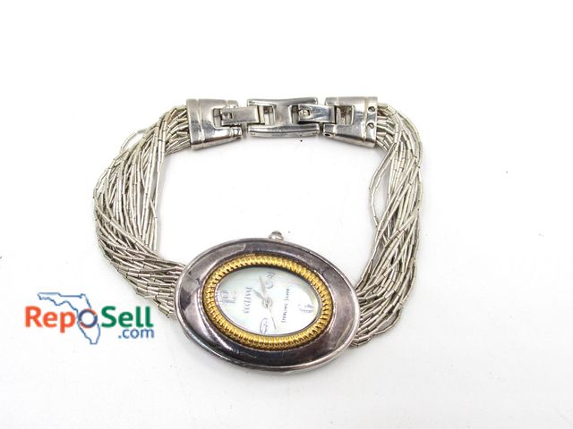 Lot 31-9026 - Sterling Silver Eclipse Watch w/Liquid 7" Band &amp; Box - Needs Battery