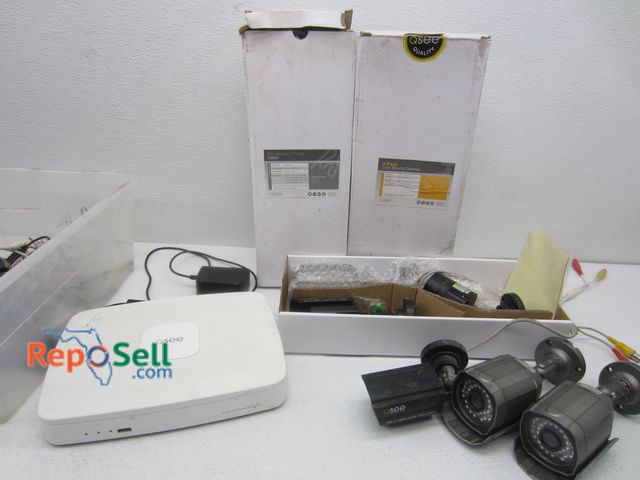 Lot 31-3521 - DVR (Powers On) &amp; (9) QSee Cameras: #QM9902B &amp; QM4803B, etc.