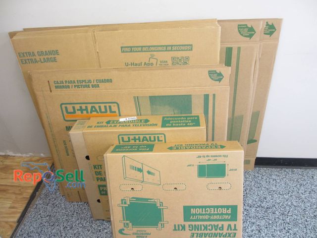 Lot 31-1188 - New U-Haul Moving Boxes Including Extra Large Boxes, Mirror/Picture Box (37" x 4" x 27" - 2.3 Cu Ft)...