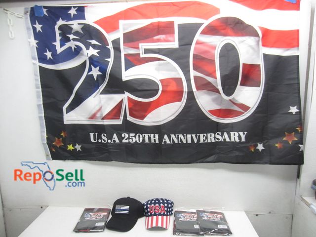 Lot 31-9246 - (2) New Hats And (3) New 250th Anniversary Flags 3'x5'