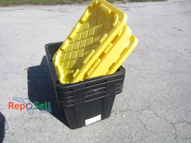 Lot 31-7576 - (5) Heavy Duty 27gal Totes w/Lids