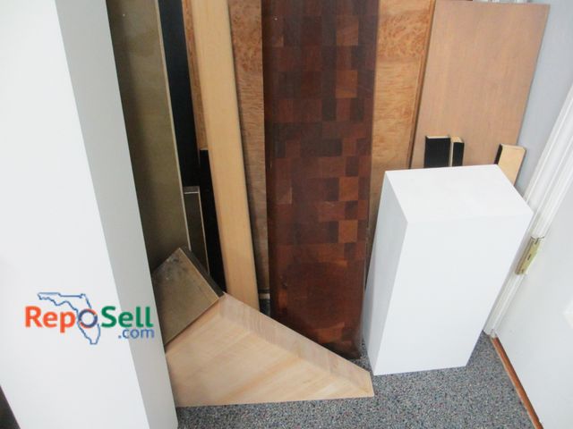 Lot 31-8179 - Lot of Wood Pieces, Solid Wood Shelf, Glass, etc.