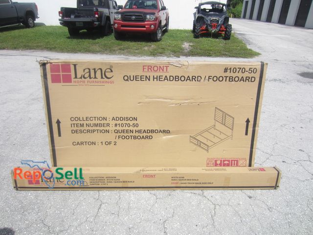 Lot 31-7077 - Lane Furniture Addison Collection: Queen Headboard/Footboard &amp; Rails (In Box), #1070-50 &amp; #1...