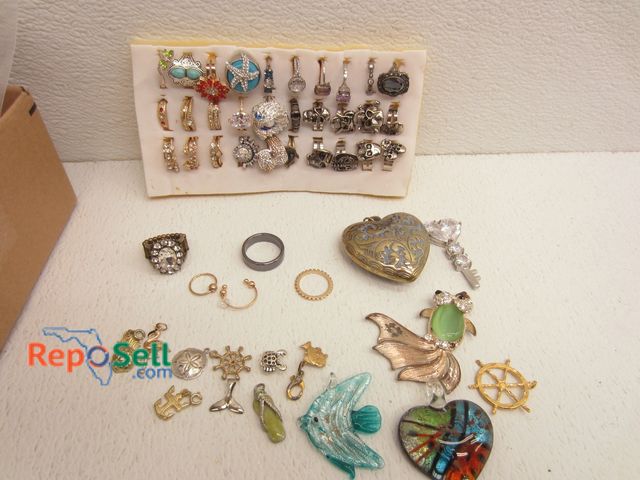 Lot 31-2037 - Jewelry Lot: Earrings, Pendants, Charms, Some .925 Rings, etc.
