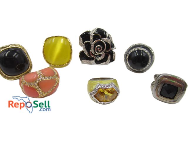 Lot 31-1525 - (7) Rings Sizes 6-9 - Includes Citrine on Yellow Band Size 8