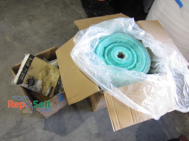 Lot 31-8218 - New Wioboy Paint Booth Air Filter and Box of Drop Clothes and painting supplies.