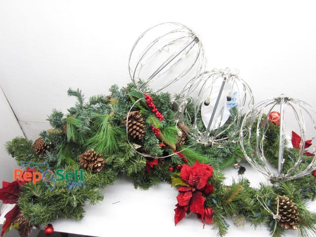 Lot 31-1138 - Holiday Decorations: Garland, (3) 12" Bells