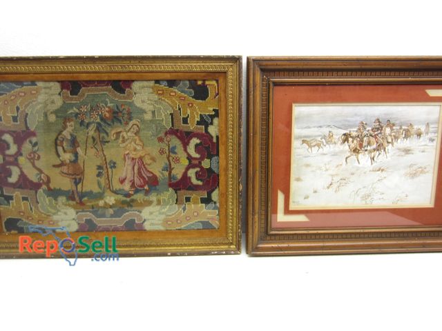 Lot 31-5110 - (2) Framed Artwork: (1) Signed Russel 1896 24" x 18"