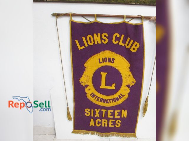 Lot 31-1339 - Felt Lions Club Banner on Wood Dowel
