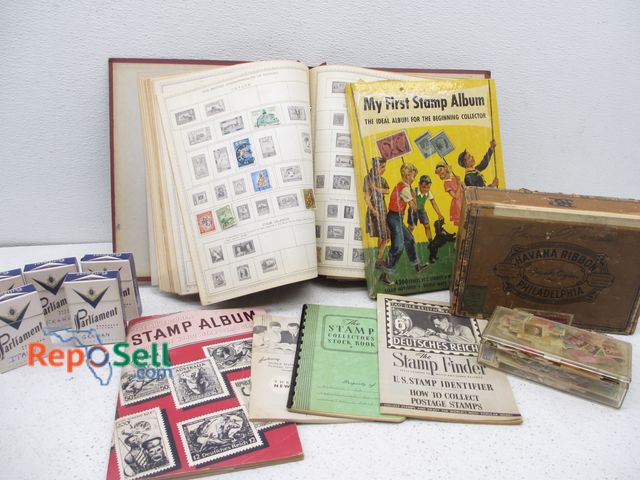 Lot 31-3247 - Large Lot of Worldwide Stamps: 1920's, 1952 Album, (5) Parliament Cigarette Boxes, etc.