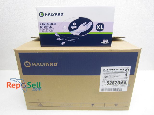 Lot 31-7533 - (2300) XL Lavender, Powder-Free Halyard Nitrile Exam Gloves #52820, Exp. 11/30/2025