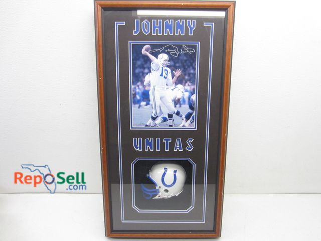 Lot 31-5282 - Johnny Unitas Art with Signed Photo 30" x 16 - COA provided by Consignor