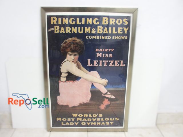 Lot 31-1238 - Vintage Framed Ringling Bros. Barnum &amp; Bailey Circus Poster; 39" x 27"