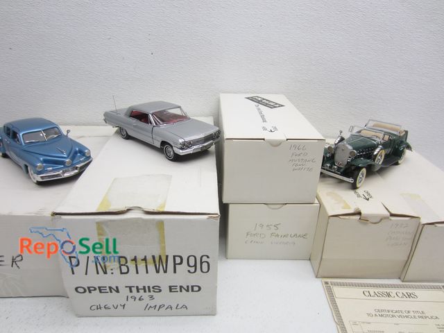Lot 31-1223 - (5) Vintage Franklin Mint Metal Diecast Cars: 1932 Cadillac Phaeton, 1948 Tucker, 1930 Dusenberg, Im...