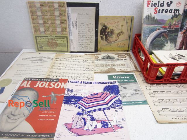 Lot 31-6109 - Vintage Magazines, Deeds, Music Sheets With Coca-Cola Tray